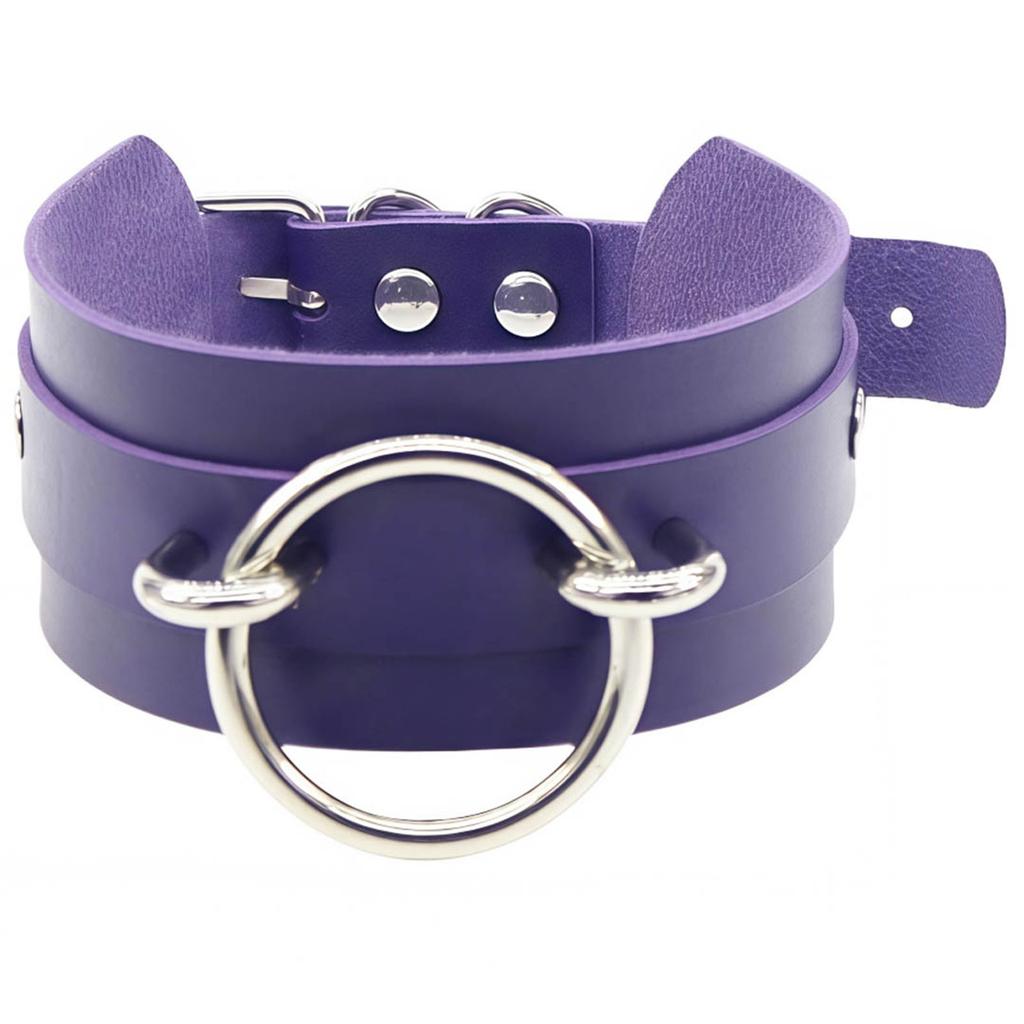 Унисекс Регулируемое Ожерелье-чокер с О-образными кольцами Ошейник для Танцевальных Выступлений и Моды