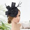 Faux Feather Fascinator Hat Net Yarn Hat Shape Bow Mesh Mini Beret Hat Headdress