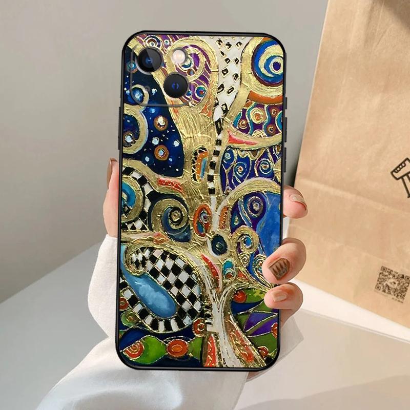 Starry Night Klimt Kiss Phone Case For iPhone 18 17 Air 16 15 14 13 12 11 Pro Max 12 13 mini 15 16 Plus 16e Cover Coque