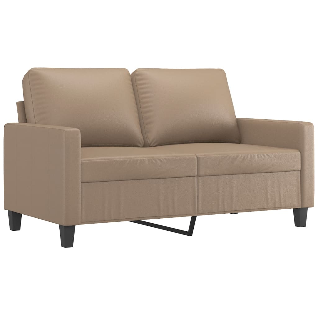 Vidaxl 2-Osobowa Sofa Z Poduszkami, Cappuccino, Sztuczna Skóra