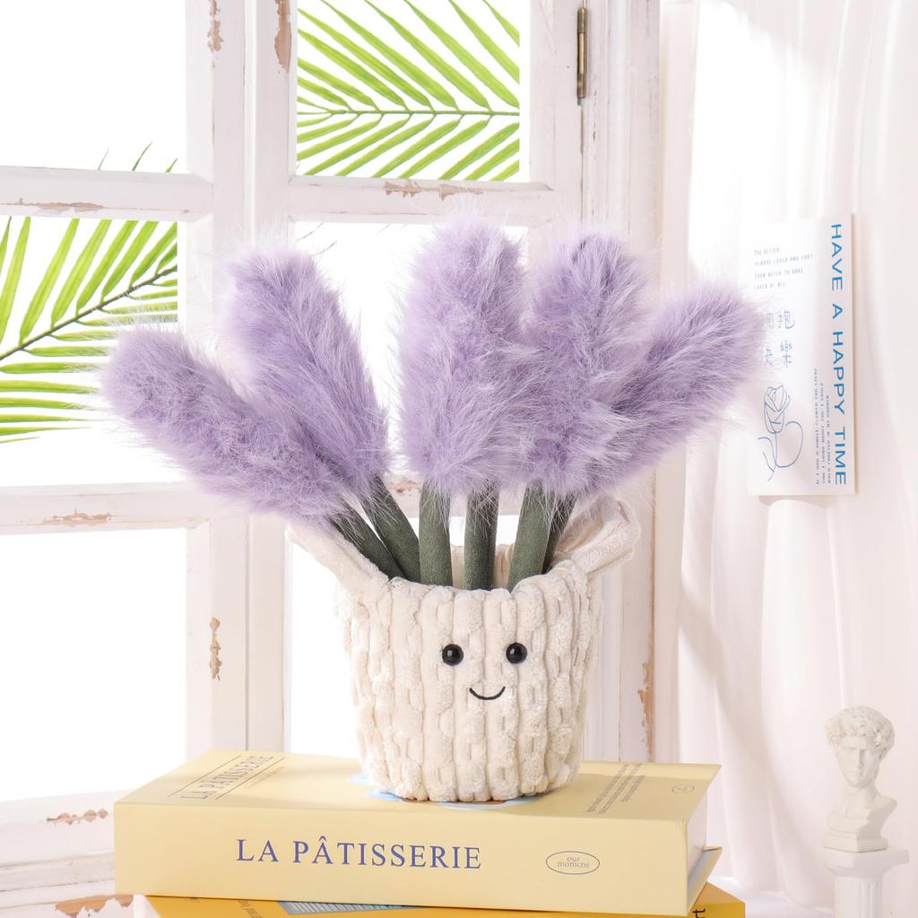 Apricot Lamb Potted Lavender Plush Toy for Kids, Soft and Cute, Fluffy Potted Lavender for Girls and Boys, 26cm