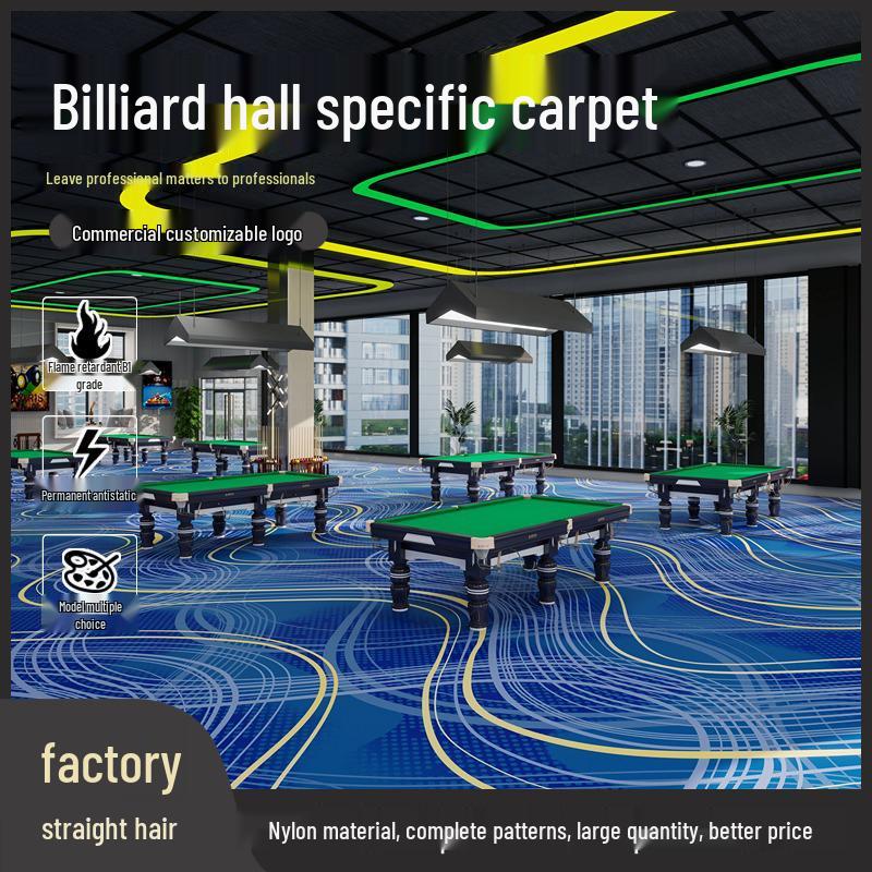 Billiard Hall Nylon Carpet: Waterproof, Fireproof, Full Coverage for Commercial Use