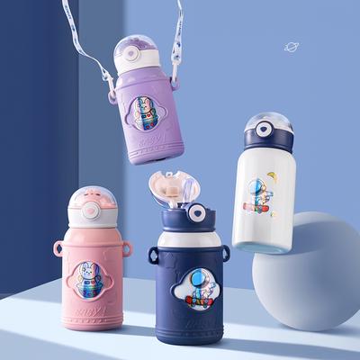 Детская мультяшная термобутылка с соломинкой для воды, портативная герметичная, не протекающая, сохраняющая тепло, кружка из нержавеющей стали, детские термокружки для улицы
