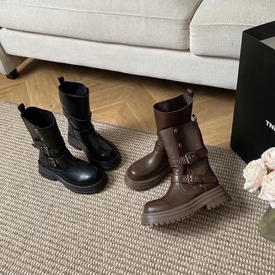 Ретро ботинки Мартин на толстой подошве с увеличением роста для женщин, новинка осени и зимы, универсальные короткие ботинки в британском стиле в корейском стиле для