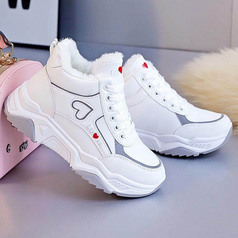 Women's Shoes 2025 New Trendy Cotton Shoes Women's Autumn and Winter Velvet Sports Shoes High-top Women's Shoes Student Korean Version Dad Shoes