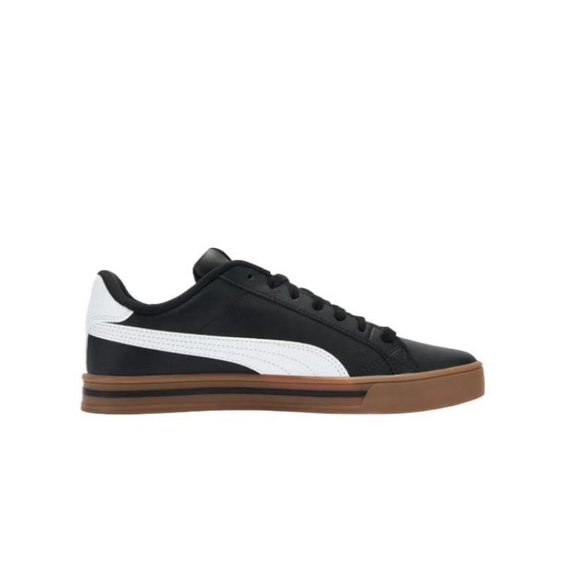 PUMA Smash Vulc V3 Unisex Faux Leather Classic Minimal Retro Breathable Low Top Skate Shoes Black 380752-23