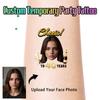 15pcs Personalized Birthday Party Temporary Tattoo Custom Your Own Face Photo and Name Age Tattoos Stickers Birthday Party Decor