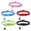 Cat Collar Adjustable Pet Collar with Bell And Safety Release Buckle Star Moon Print Breakaway Nylon Collar for Kitten Cats