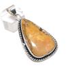 Fossil Coral Gemstone 925 Sterling Silver Jewelry Pendant 2.25"