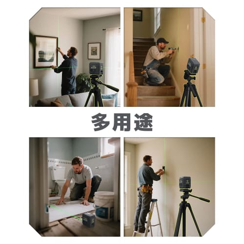 LASGOO Mini Laser Level with Green Laser, Self-Leveling Crosshairs, Ideal for Hanging Pictures and Construction