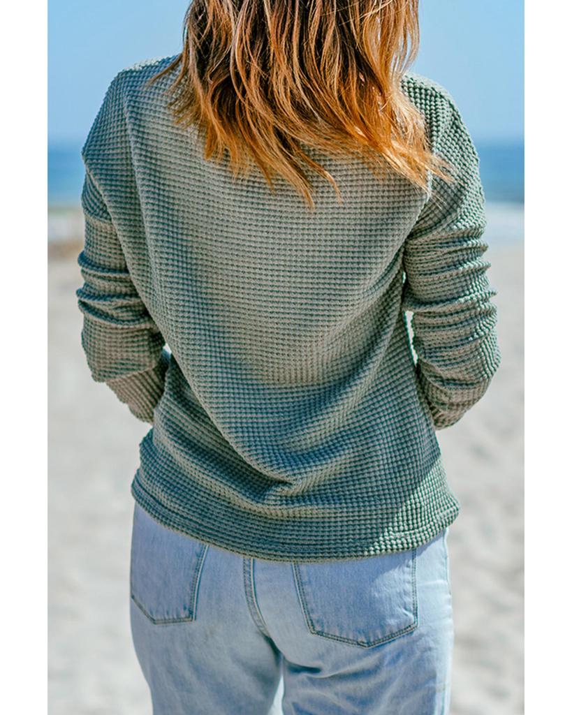 Azura Exchange Топ с заниженными плечами и длинными рукавами из вафельной вязки