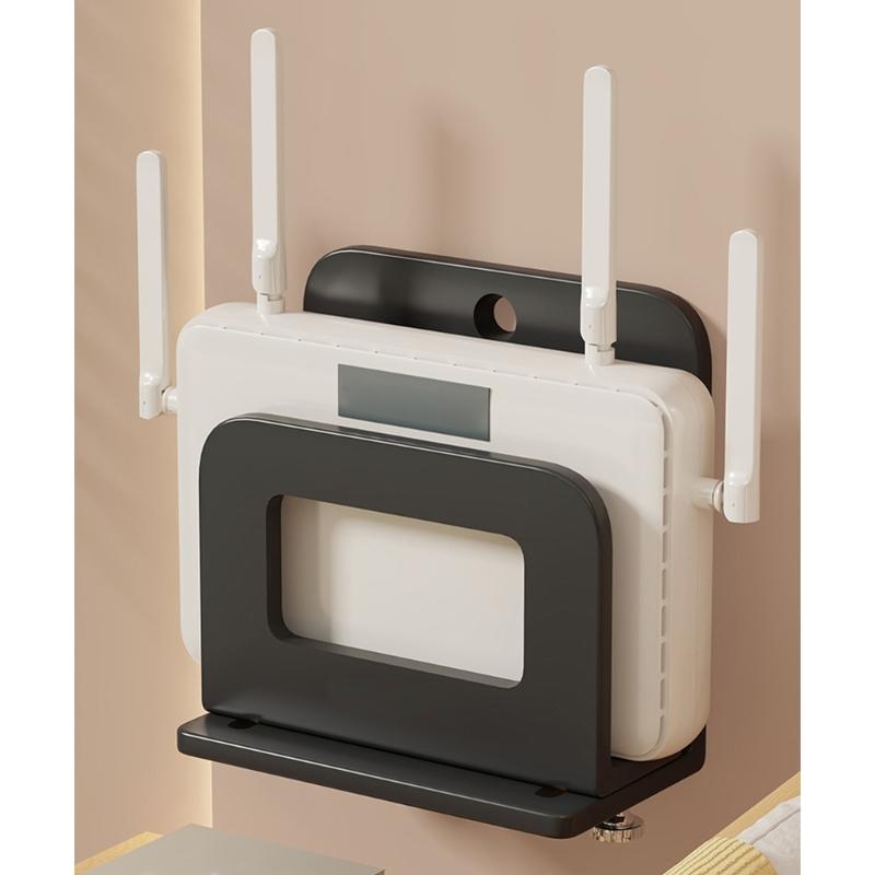 Клейкая настенная полка для электроники Для роутера, ТВ-приставки, колонки Конструкция из углеродистой стали Не требует сверления