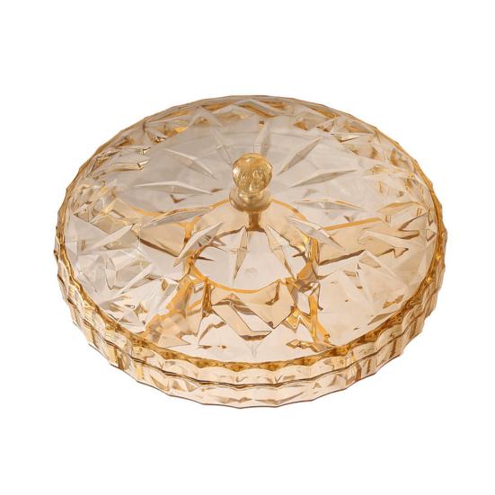 Поднос для закусок с крышкой, 6 отсеков, пластиковый, разделенный, пыленепроницаемый, легко моющийся, круглый поднос для сухофруктов