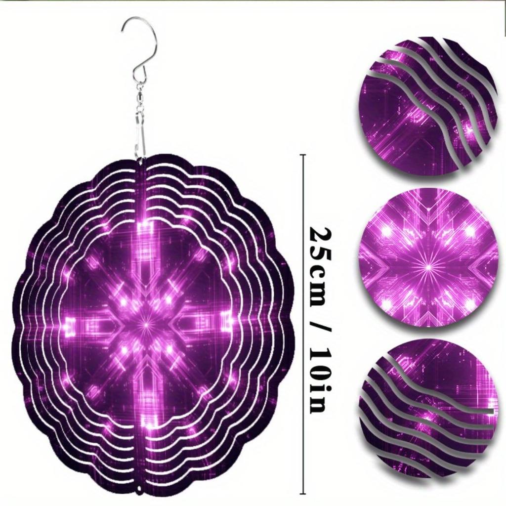 Яркий фиолетовый металлический ветряной спиннер для декора сада и патио, вращающийся на 360 градусов крючок, не требует электричества, всесезонный подарок, современное украшение