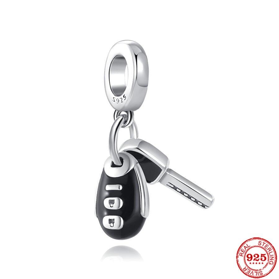 New Silver 925 Airplane Car Steamship Passport Dangle Charm Bead Fit Bracelet DIY Jewelry For Women