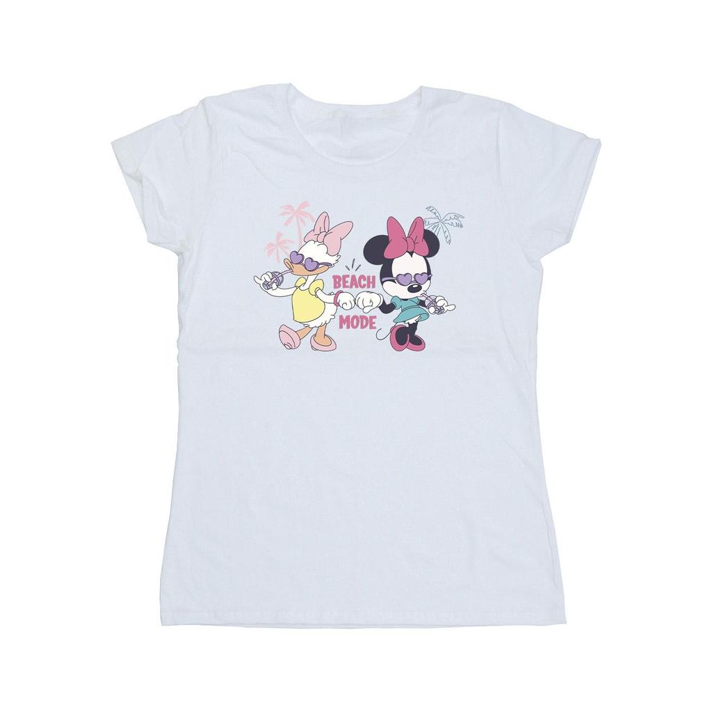 Disney Womens/Ladies Minnie Daisy Beach Mode Cotton T-Shirt
