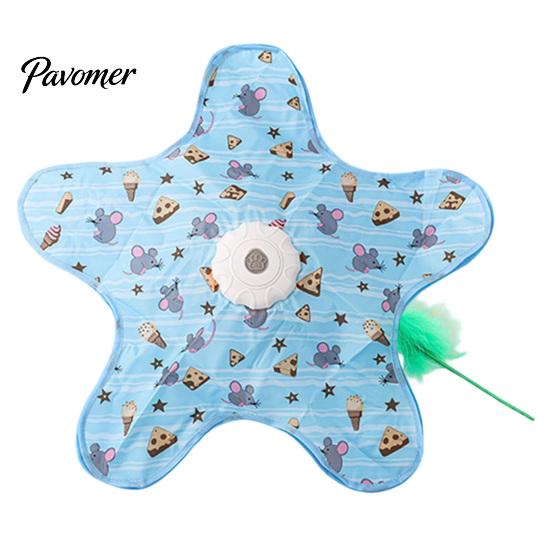 Independent Play Toys for Kittens Interactive Cat Toy, Rechargeable Automatic Feather Wand with Motion Sensor, Star Self Playing Boredom Shape