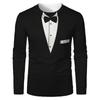 Realistic Suit Tuxedo 3D Print Pattern T Shirts Men Long Sleeve Casual Fashion T-shirt Sweatshirt Breathable Streetwear Tshirt