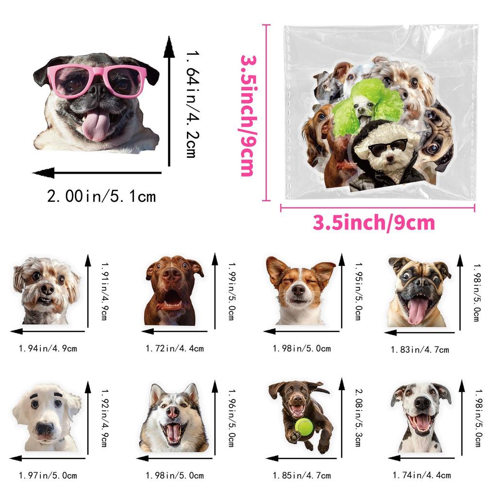50 Реалистичных стикеров с эмодзи собаки для питомцев, Тематические декоративные материалы для блокнота с собаками, Водонепроницаемые стикеры