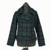 Сделано в США FIDELIT Короткое шерстяное пальто-бушлат Верхняя одежда Женское S Зеленая клетка Америка Imex(ИСПОЛЬЗОВАЛ)