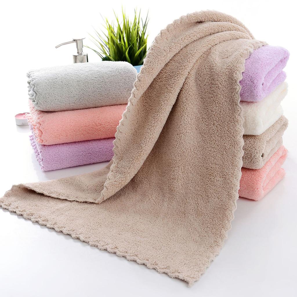 1/5pcs Soft Absorbent Towel, (13.7*29.5in/35*75cm) Coral Fleece Towel, Quick-Drying,Baby and Adult Towels