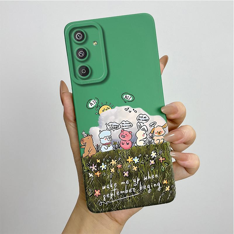 Phone Case for Samsung Galaxy M15 5G F15 5G Fashion Painted Half-wrapped Case Soft Silicon Cases E156 M156 Protection Back Cover