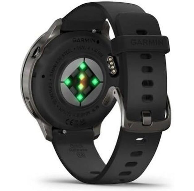 Умные часы Garmin Venu 4 41mm серые с черным ремешком
