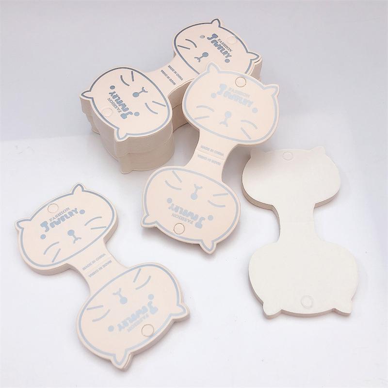 50шт кошачье лицо крафт-бумага упаковочная бирка карты ручной работы ювелирные изделия для волос штамп