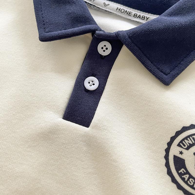 Стильный корейский комплект поло и брюк для мальчиков 2025 года: Новая осенняя коллекция