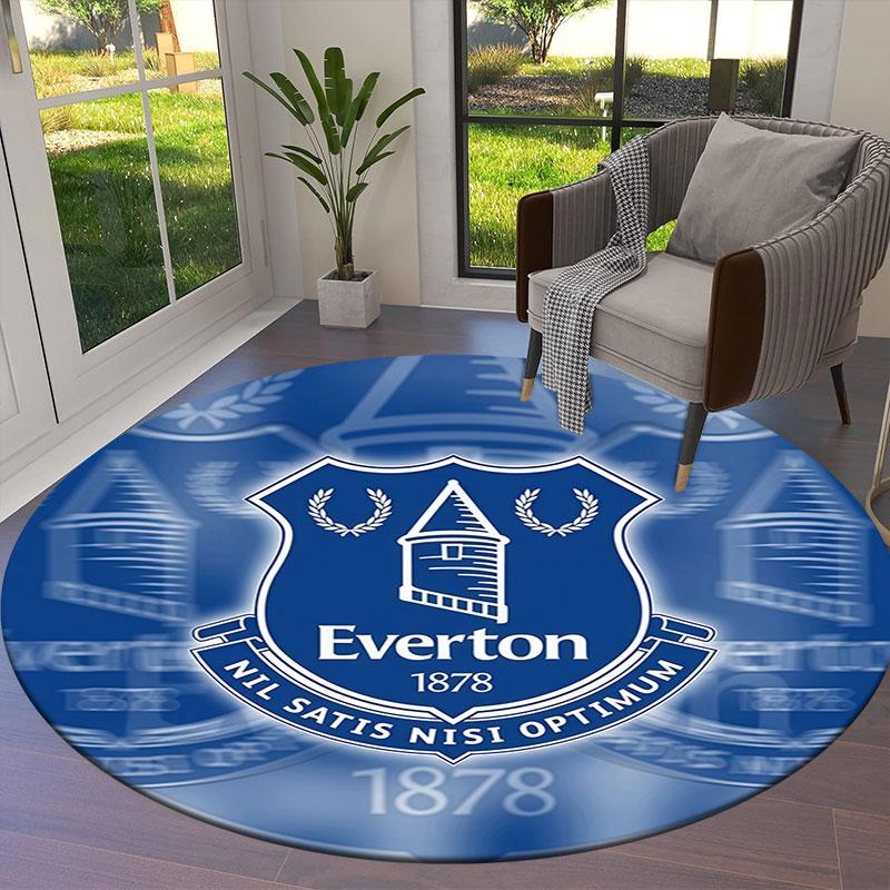 Everton F.C Round Area Rug,Carpet Rug for Living Room Bedroom Sofa Playroom Decor,Non-slip Floor Mat