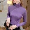 High-neck Base Shirt for Women New Women's Clothing Modal Long-sleeved T-shirt Solid Color Waist Top