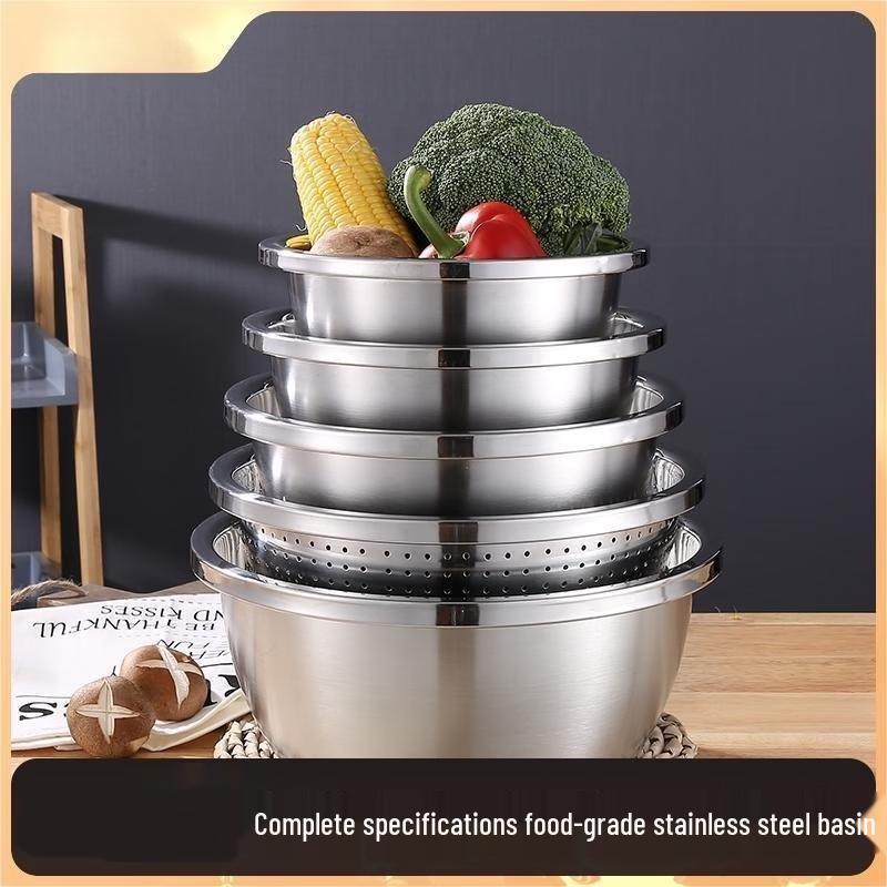 Lion Search 304 Stainless Steel Mixing Bowl with Glass Lid