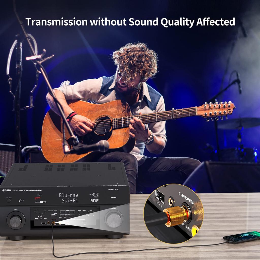 Стерео мини-штекер на стерео стандартный стерео штекер на стерео гнездо адаптер к к с винтом позолоченный переходник для наушников усилителя, CableCreation