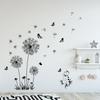 Wall Fashion Decor Wall Stickers Cute Cat Black Dandelion Butterflies Living Room Window Decoration Mural Art Decals Stickers