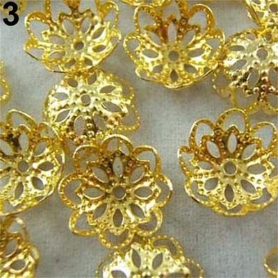 10 мм модные свободные бусины 200 шт. Основа аксессуары DIY бусины колпачки ювелирные изделия фурнитура полые цветочные аксессуары