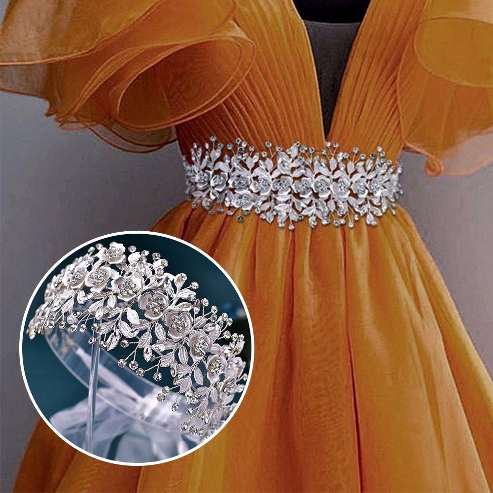 For Women Party Exquisite for Bride Wedding Dress Belt Rhinestones Golden Belt Wedding Sash Belt