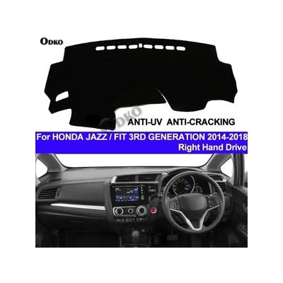 Накладка на панель приборов автомобиля, коврик на приборную панель для Honda Jazz Fit 3-го поколения 2014 2015 2016 2017 2018, противоскользящий, для правой стороны, солнцезащитный коврик