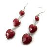 [L7929] - Red 'Love' Designer Earrings