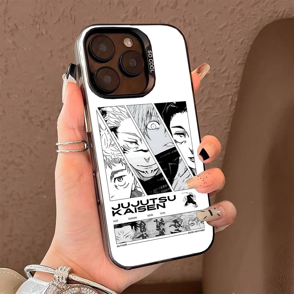Чехол для телефона J-jujutsu kaisen для iPhone 17 17Air 16 15 14 13 12 11 Pro Max Plus Цветной Серебристый