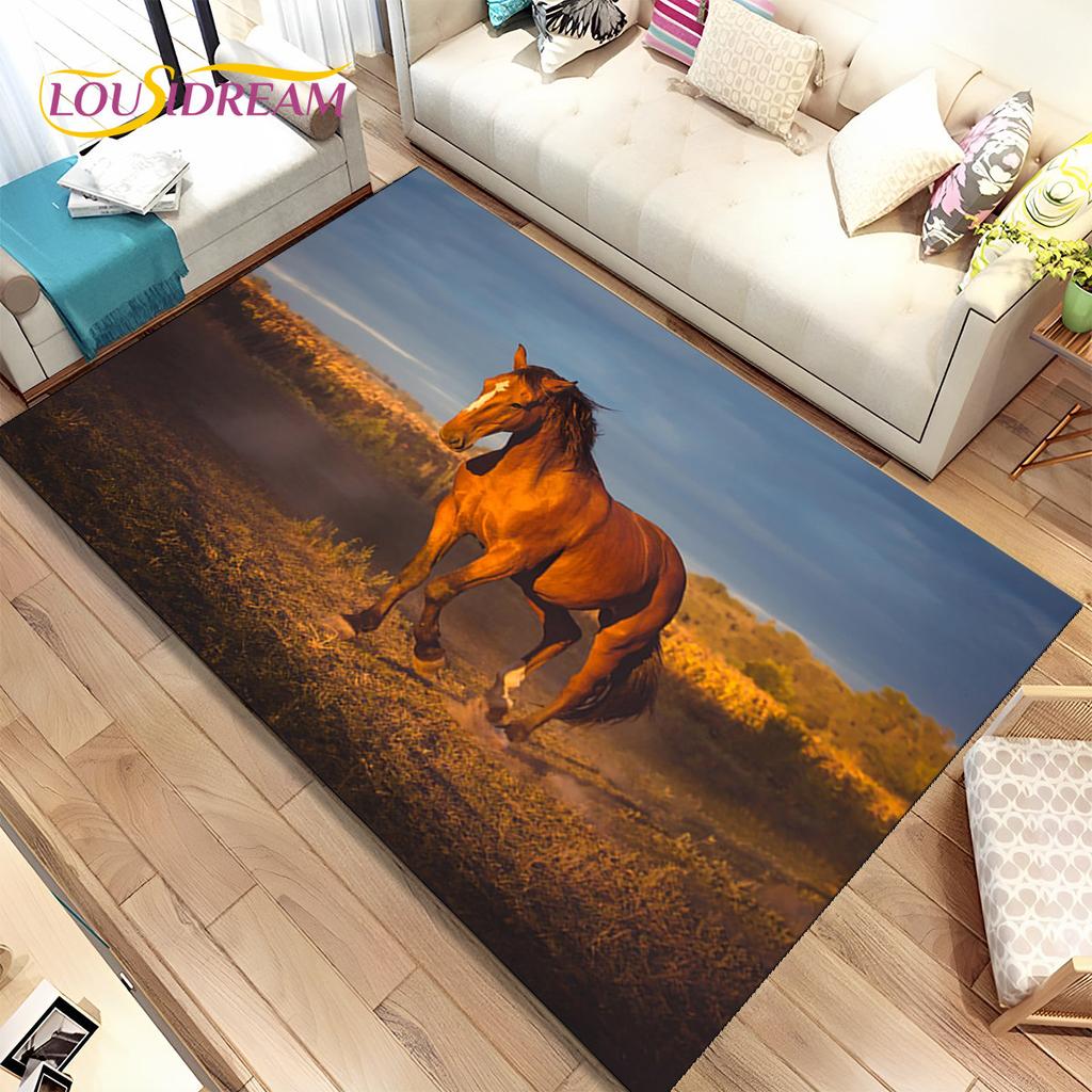 3D животных Pentium Fine Horse Коврик большой, ковер для гостиной, спальни, дивана, коврик для украшения, детский нескользящий напольный коврик