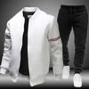 Spring Men's Fashion Casual Stand-up Collar Sports Suit Baseball Uniform Leggings Pants Suit