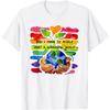 Wonderful World Earth Day Graphic Cotton T-Shirt Casual Short Sleeve Crewneck Tee