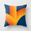 Vibrant Orange Rainbow Sunset Print Pillow Cover Abstract Geometric Lines Pillow Cover Sofa Car Office Cushion Cover Home Decor