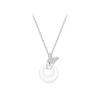 S925 Sterling Silver Butterfly Love Peace Buckle Necklace Women Versatile China-Chic Design New Jewelry White Jade Pith Butterfly Pendant