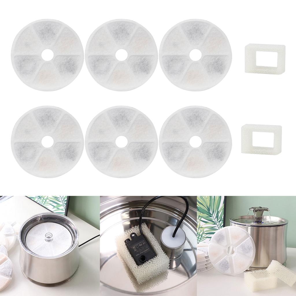 6 сменных фильтров для фонтана для домашних животных Улучшают качество воды Сохраняют воду чистой и свежей Замена фильтра