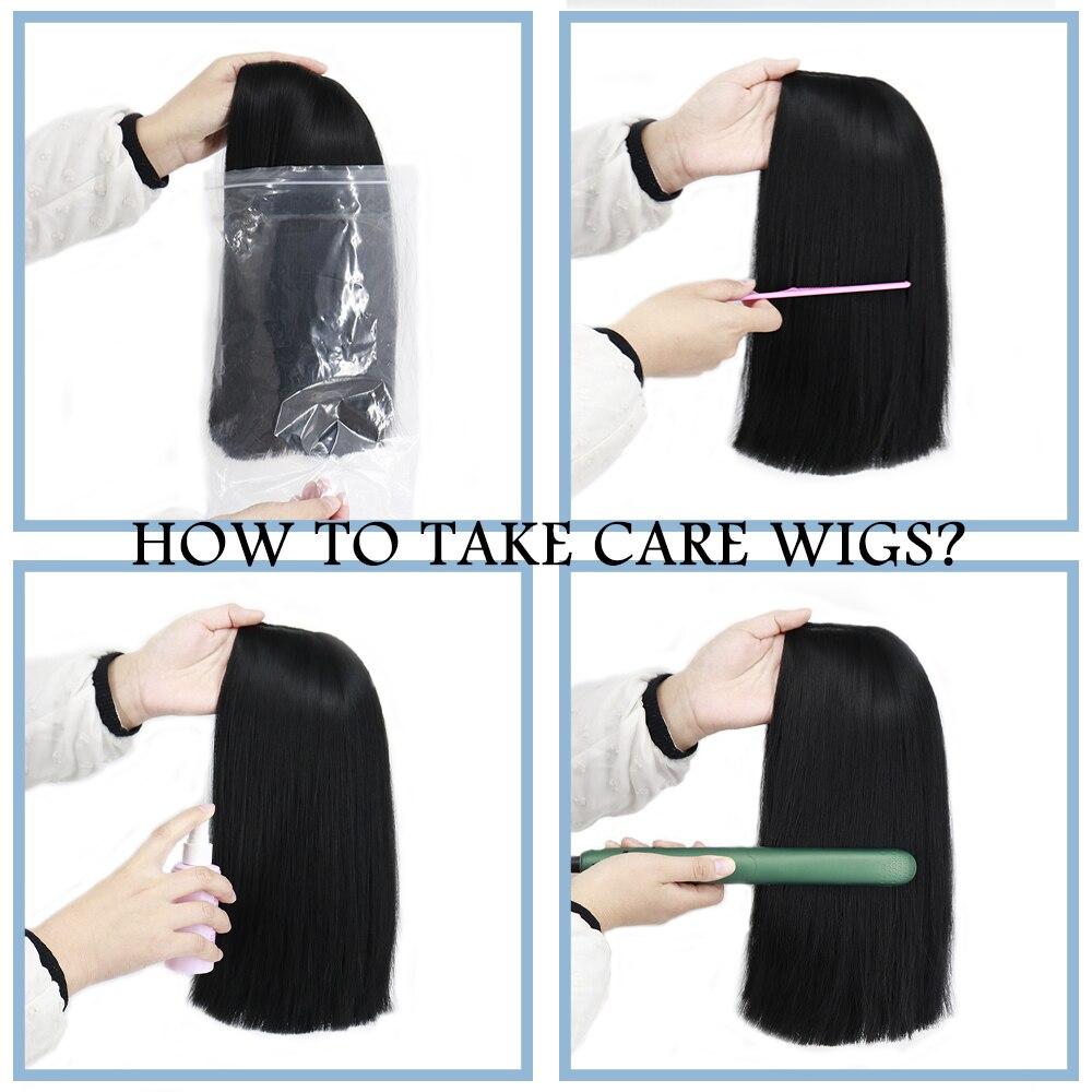 XINRAN Короткий прямой черный парик длиной до плеч для женщин, Хэллоуин, косплей, термостойкое синтетическое волокно, модные парики в стиле Лолиты