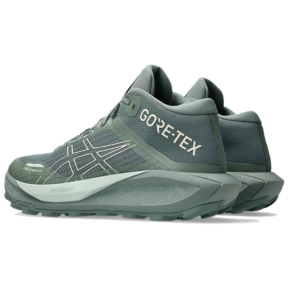 Asics GEL TRABUCO Wear Resistant And Waterproof Mid Top Trail Running Shoes Men's Gray Green Sneakers 1011C085-400