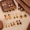 Майяр серебряная игла камень тигровый глаз геометрическая пчела легкая роскошь ретро пусеты высокая эстетика универсальные осенние и зимние новые серьги