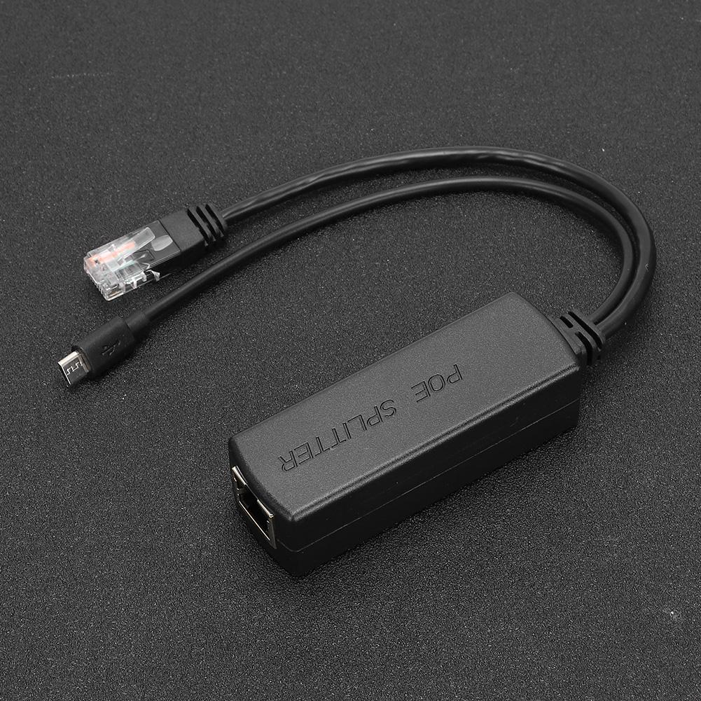 Ethernet DC48V to DC5V Power POE Splitter Adapter Injector Module USB Connector