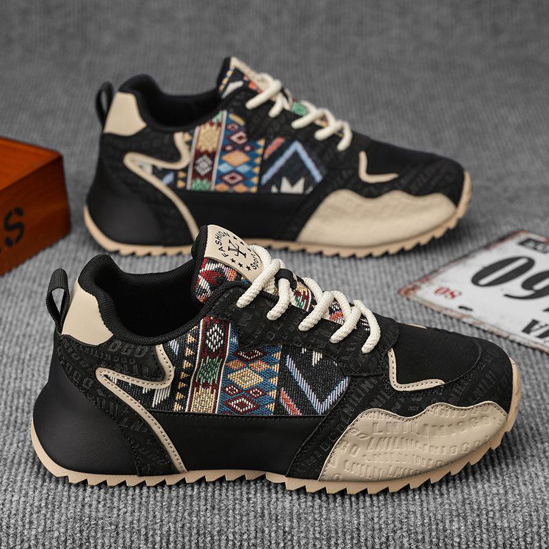 Трансграничные Большие размеры 39-48 Мужские кроссовки Тренд Национальность Водонепроницаемые Удобные Вулканизированные туфли На шнуровке Платформа Повседневная обувь